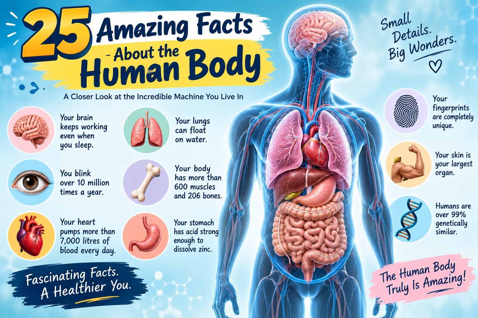 25 Amazing Facts About the Human Body
