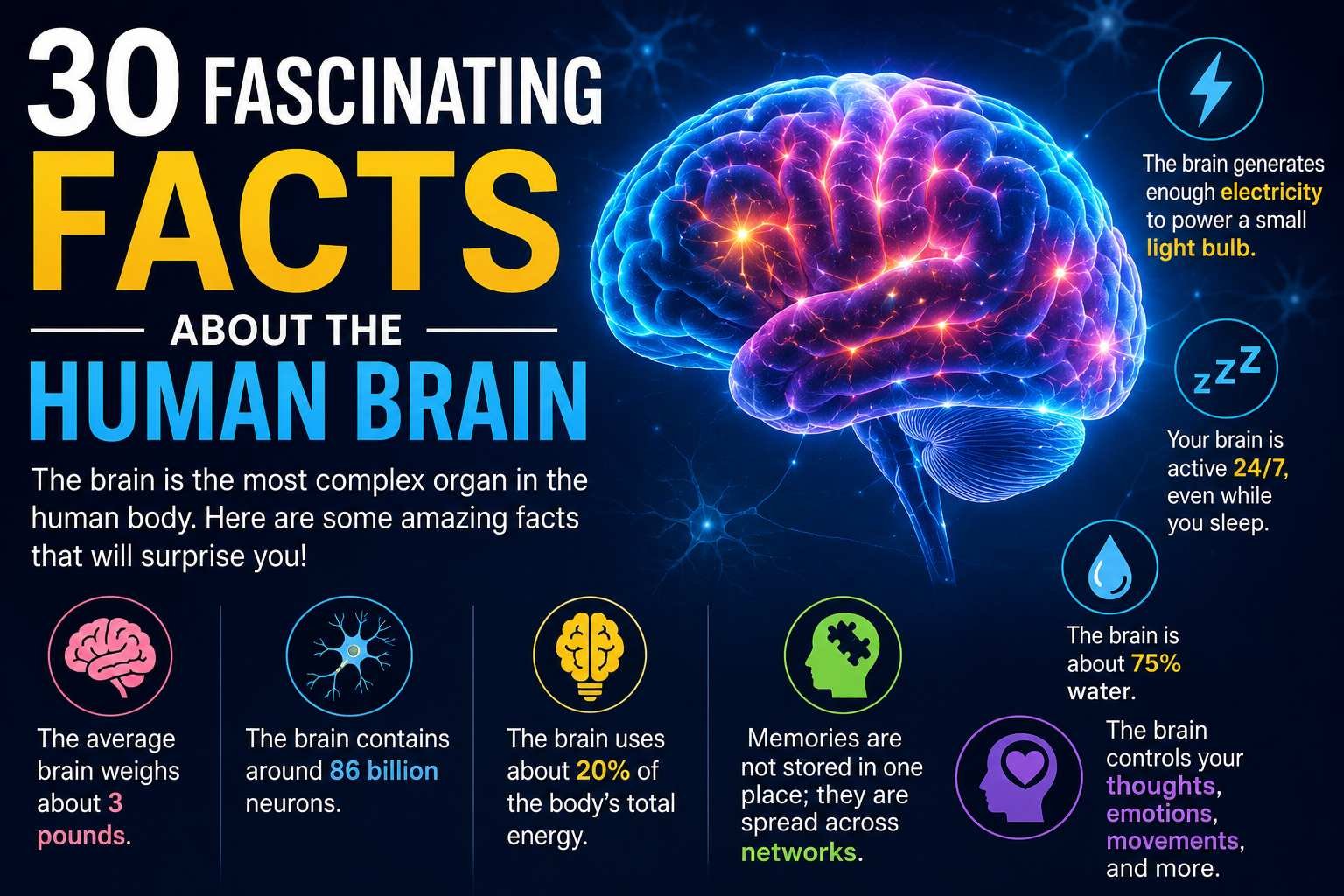 30 Fascinating Facts About the Human Brain